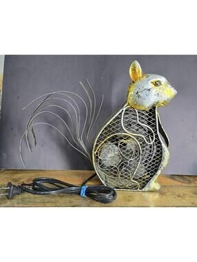 Deco Breeze Vintage Style Metal Squirrel Fan with Unique Wire Tail Design